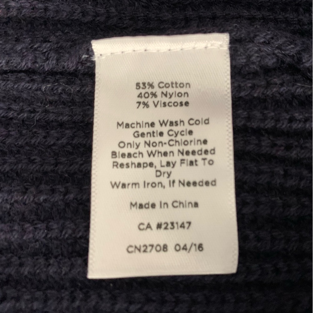 Talbots Outlet Navy Blue Sleeveless Open Front Cardigan - Picture 4 of 5